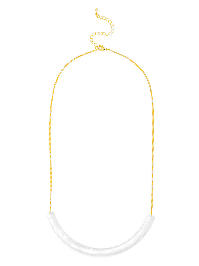 Lucite Bar Chain Collar Necklace