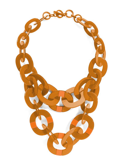 Color Block Oval Layered Necklace