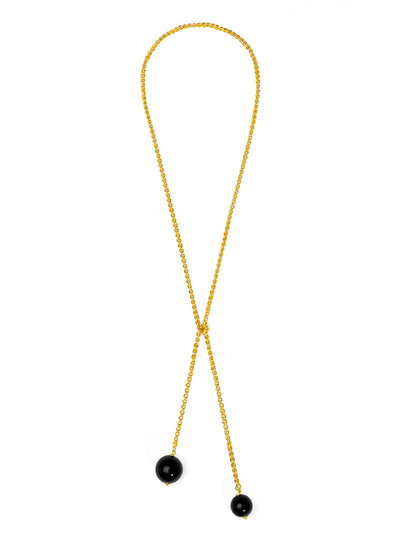 2-in-1 Double Resin Beaded Long Chain Lariat Necklace