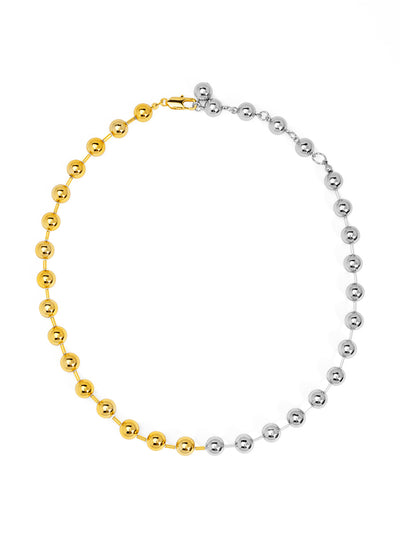 Two-Tone Beaded Short Necklace