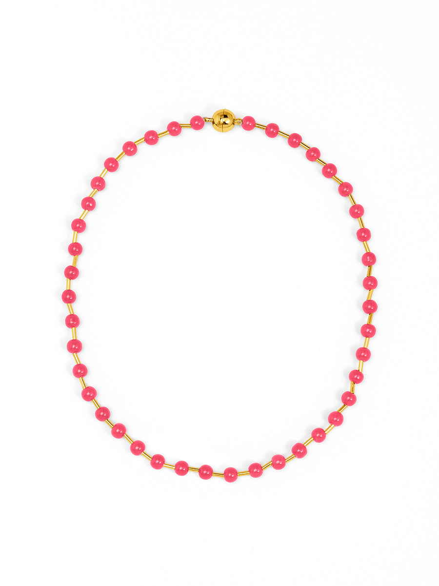 Glass Bead Magnet Short Necklace | ZENZII Wholesale Jewelry
