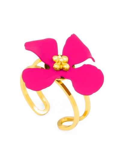 Matte Flower Adjustable Ring