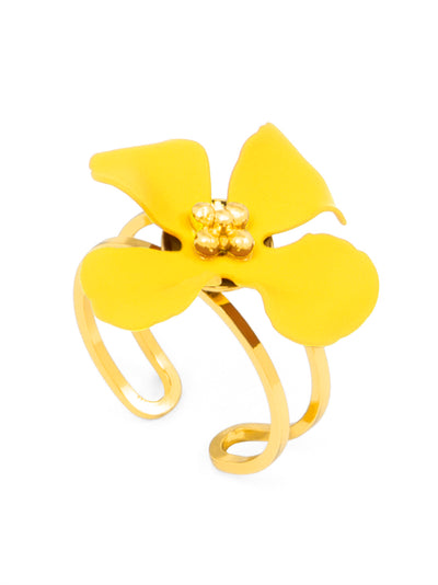 Matte Flower Adjustable Ring