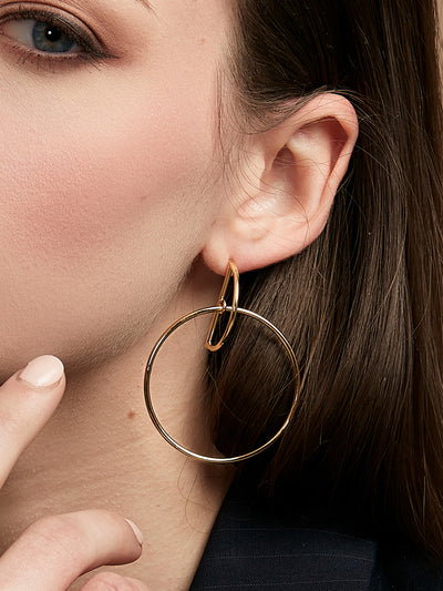 Geometric Two-Dimensional Drop Earring