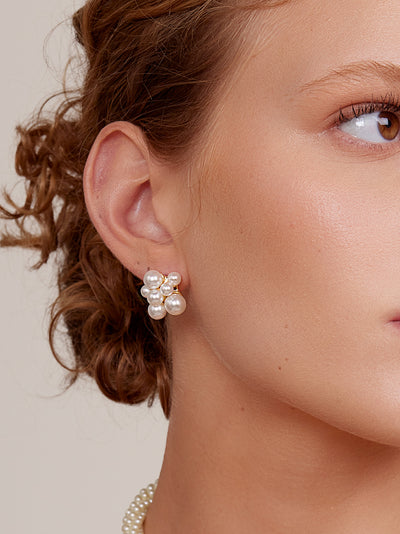 Pearl Cluster Stud Earring