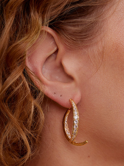 Pavé Lunar Drop Earring