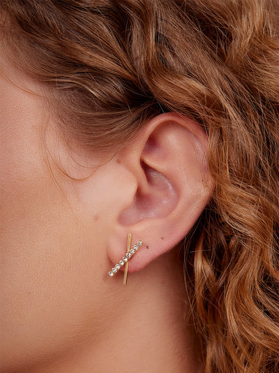 Pavé Criss Cross Stud Earring