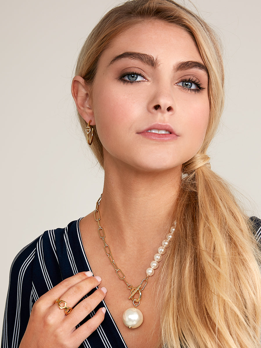 Chain and Pearl Pendant Necklace | ZENZII Wholesale Jewelry Chain and Pearl Pendant Necklace | ZENZII Wholesale Jewelry