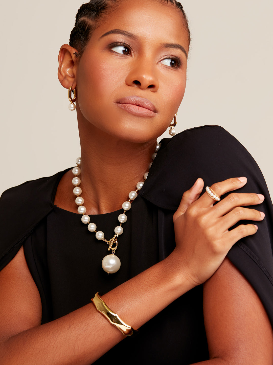 Pearl Beaded Collar Necklace with Tube Spacers | ZENZII