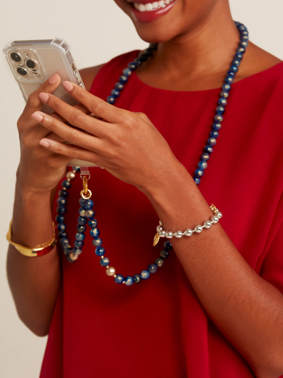 Iridescent beaded crossbody phone lanyard – ZENZII Wholesale