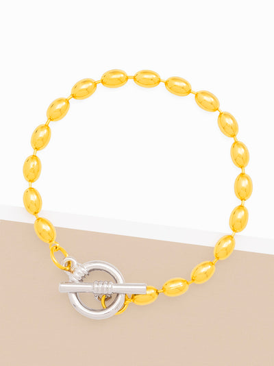 Gold Beaded Chain Bracelet
