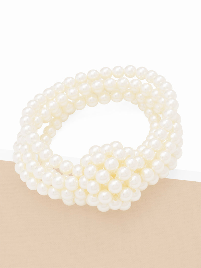 Knotted Pearl Stretch Necklace