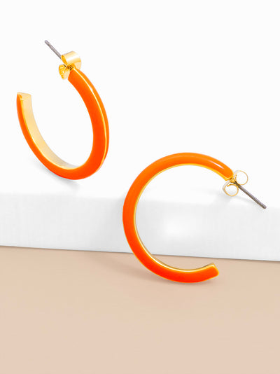 Enamel C-Shape Earring