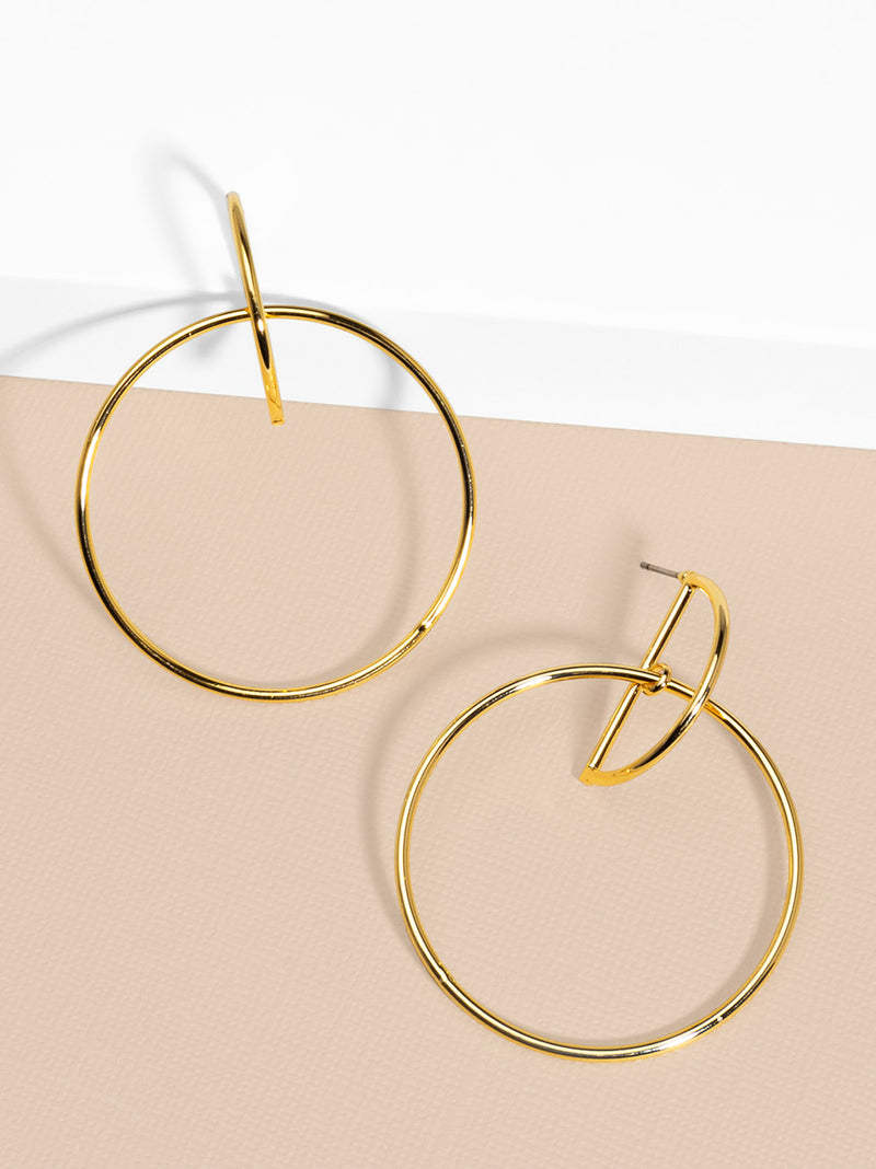 Geometric Two-Dimensional Drop Earring