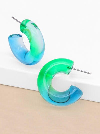 Chunky Ombre Lucite Huggie Earring
