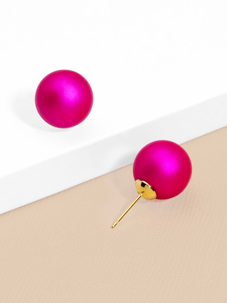 Gold IP 316L Stainless Steel Ball Stud Earrings 3mm to 7mm Sizes