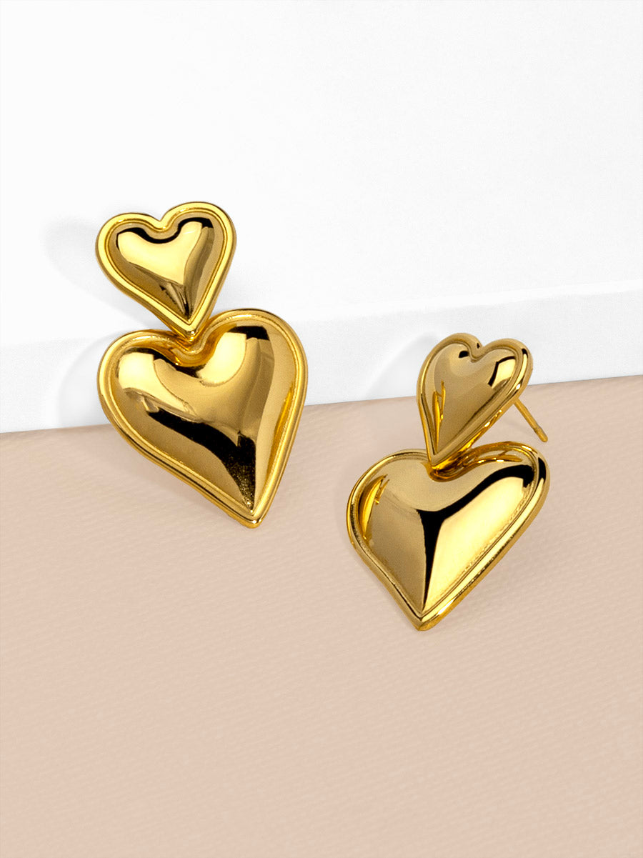 Heart Stack Drop Earring | ZENZII Wholesale Jewelry