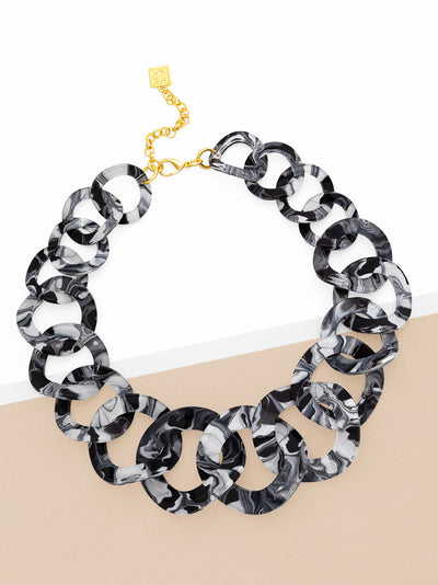 Marbled Link Collar Necklace