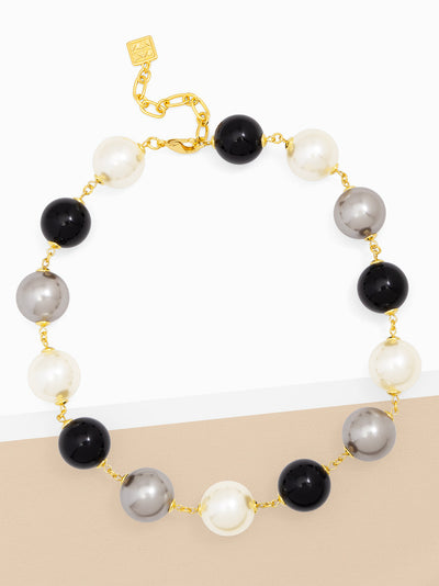 Mixed Chunky Pearl Beaded Collar Necklace