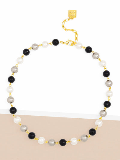 Multi-Color Pearl Bead Short Necklace