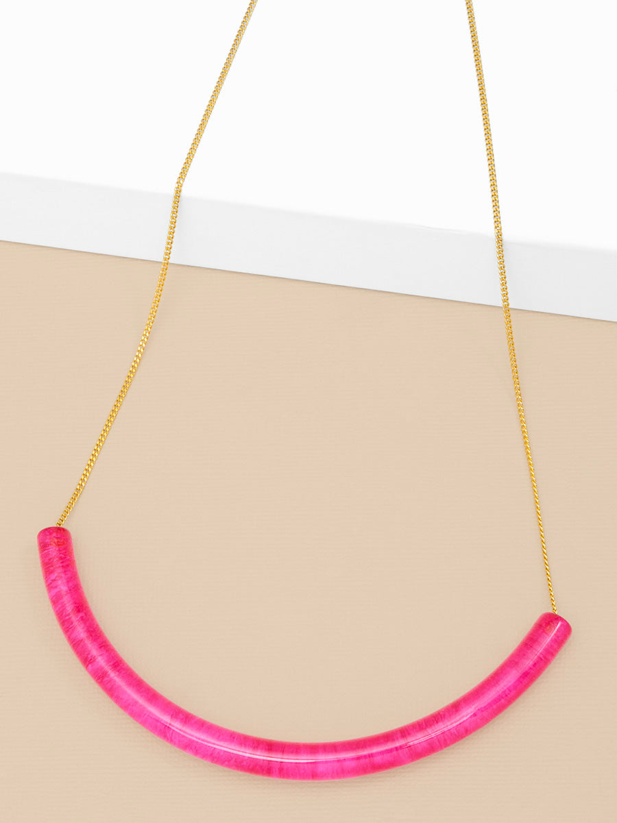 Lucite Bar Chain Collar Necklace | ZENZII Wholesale Jewelry