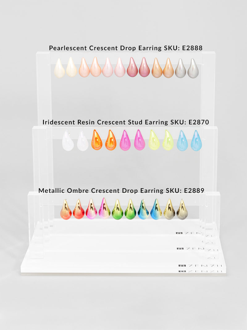 Crescent Drop Earring Set