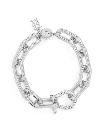 Small Pavé Horseshoe Charm Link Bracelet