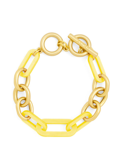 Metal and Resin Link Toggle Bracelet