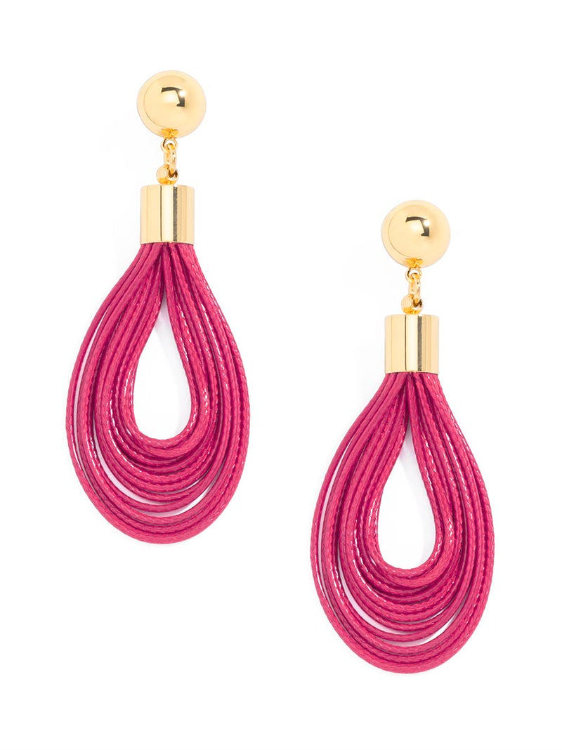 Layered Leather Drop Earring