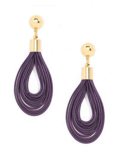 Layered Leather Drop Earring
