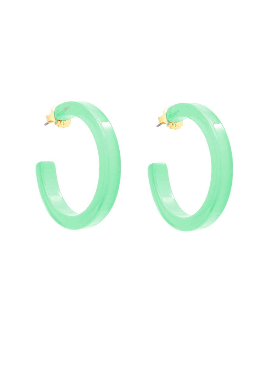 Medium Resin Open Hoop Earring