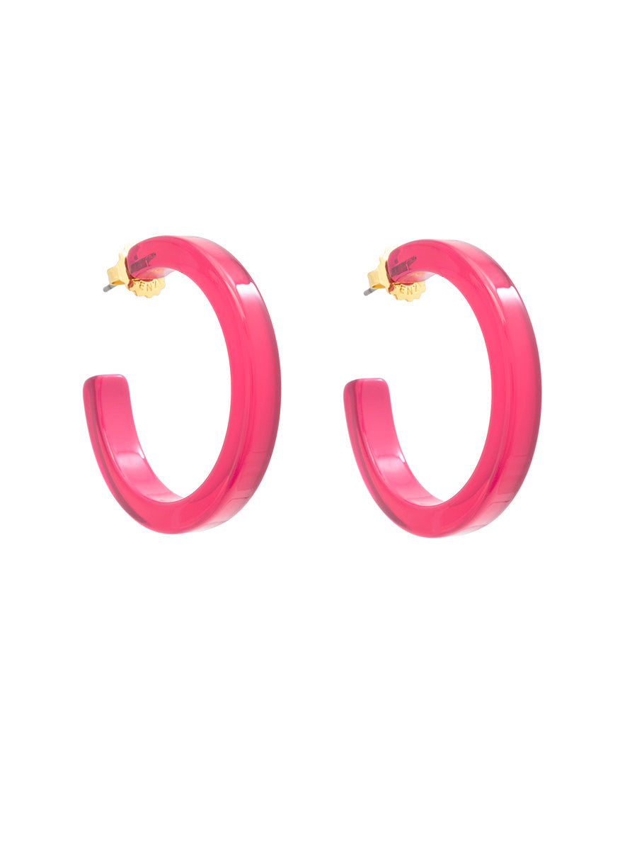 Medium Resin Open Hoop Earring