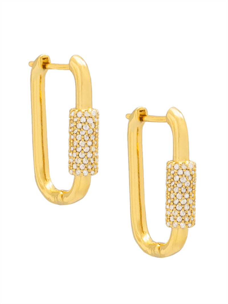 Pave Crystal Link Drop Earring