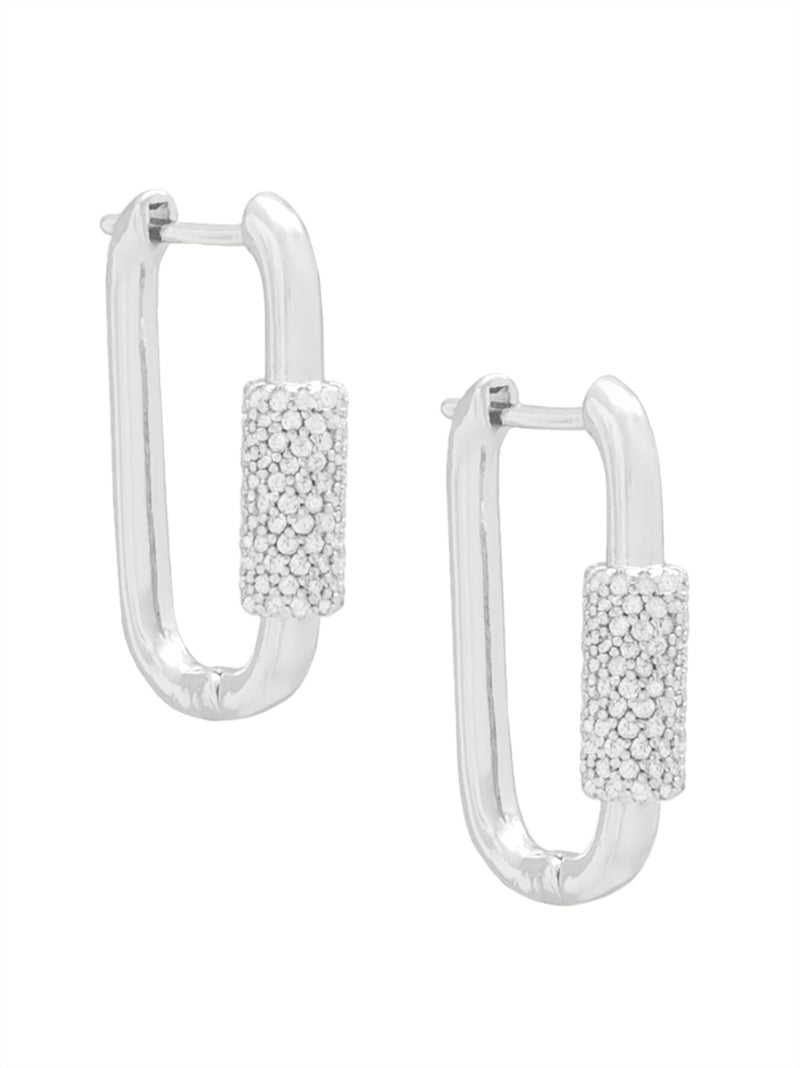 Pave Crystal Link Drop Earring