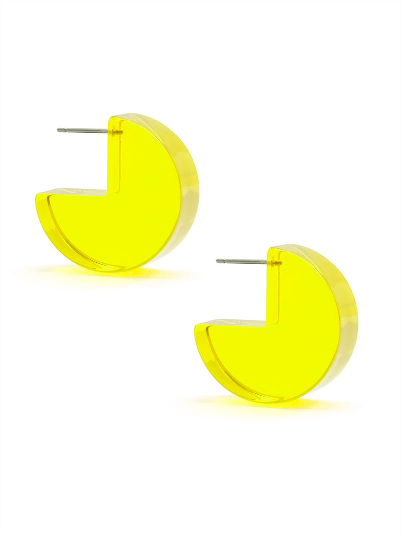 Lucite Pac-Man Huggie Earring