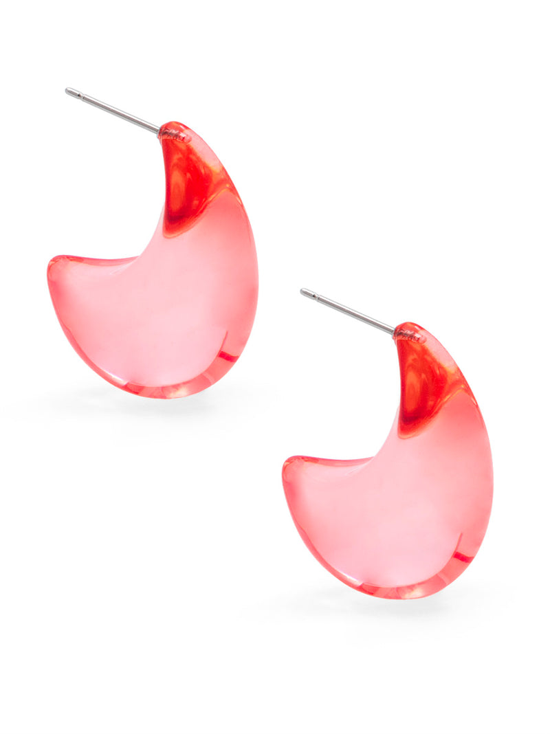 Lucite Chunky Crescent Drop Earring