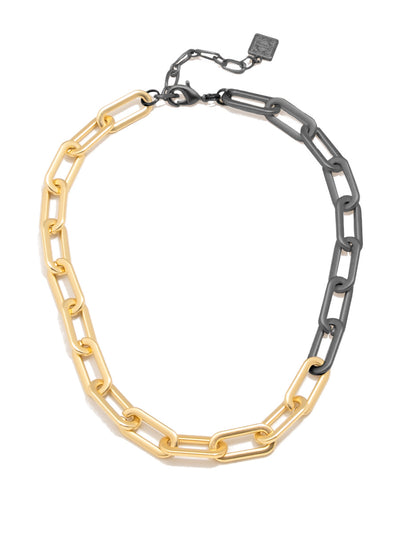 Two-Tone Cable Link Collar Necklace