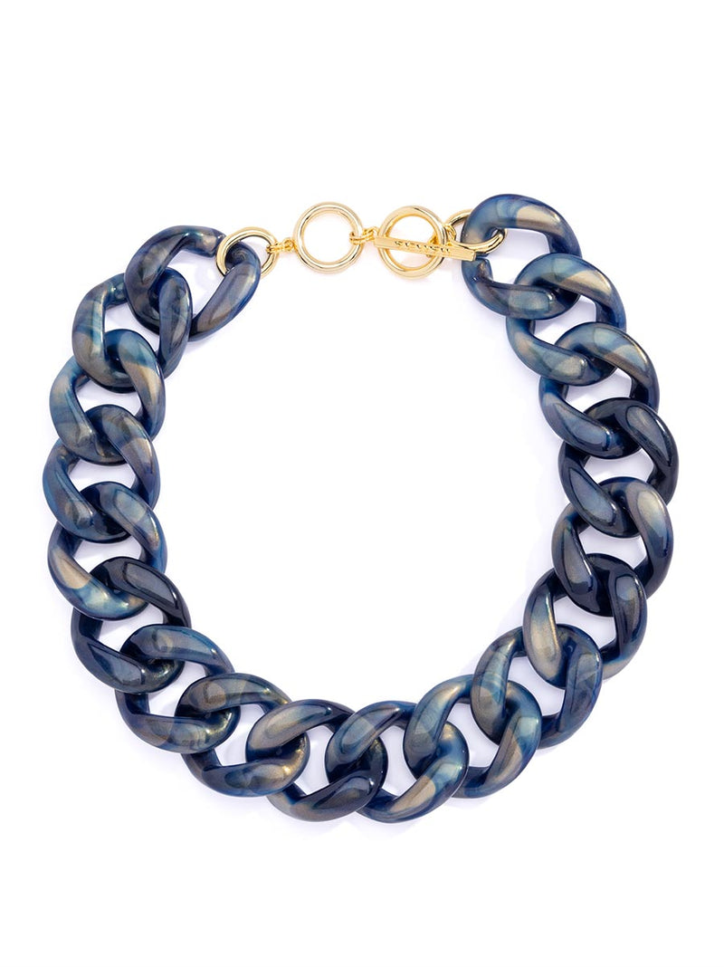 Iridescent Curb Chain Collar Necklace