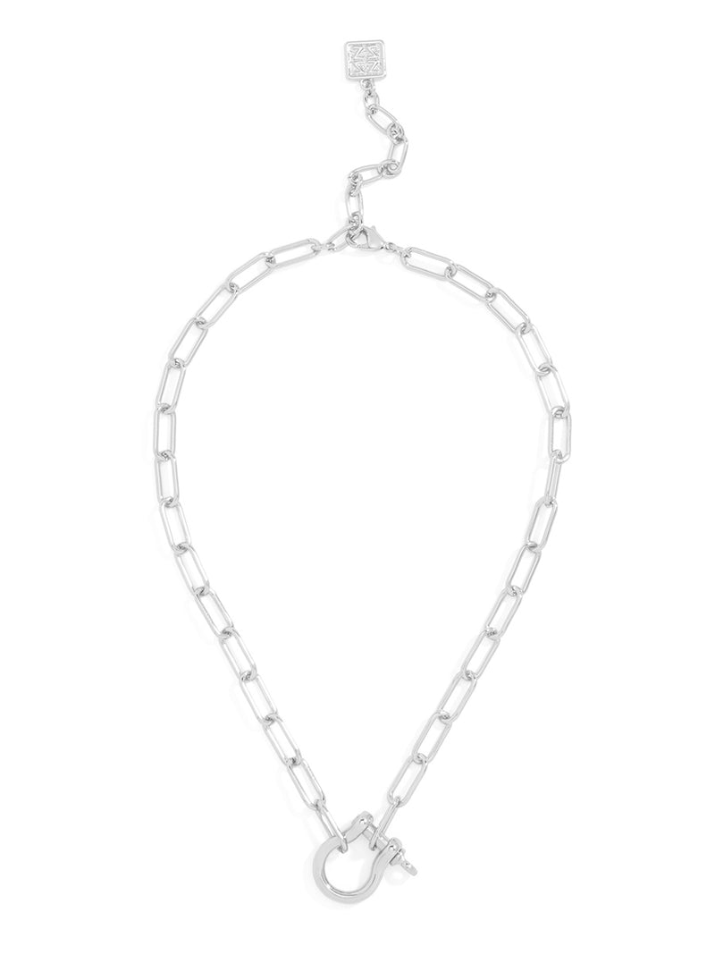 Large Horseshoe Charm Collar Link Necklace
