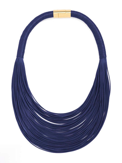 Layered Leather Rope Collar Necklace