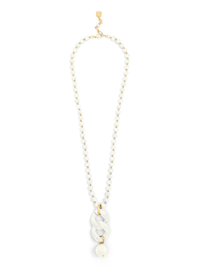 Embellished Iridescent Beaded Long Necklace