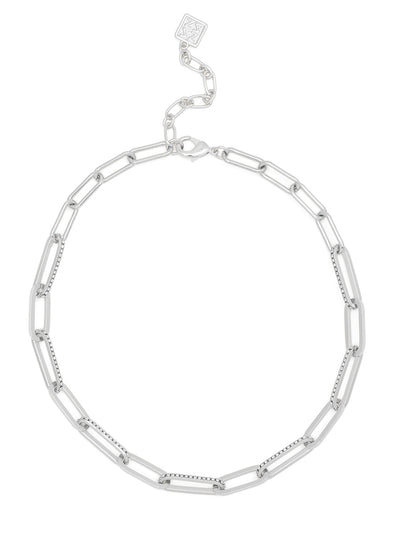 Alternating Crystal Links Collar Necklace