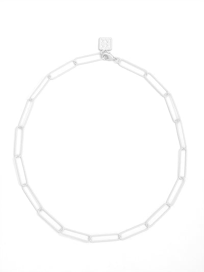 Elongated Paperclip Links Short Necklace