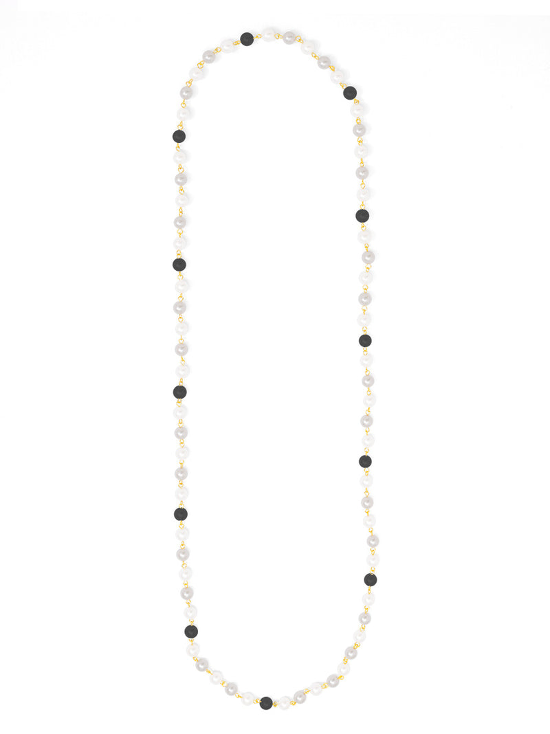 Multi-Color Pearl Bead Long Necklace