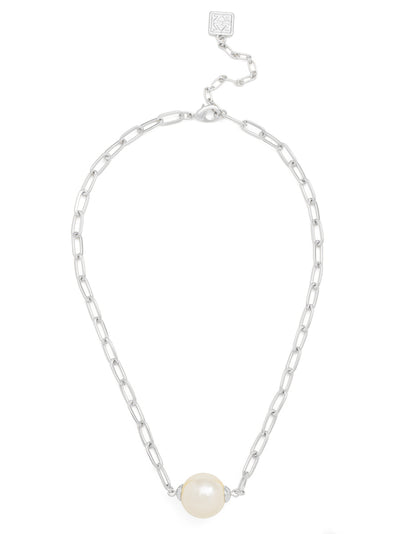 Pearl Charm Link Collar Necklace