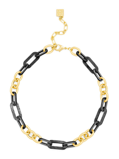 Metal and Resin Link Collar Necklace