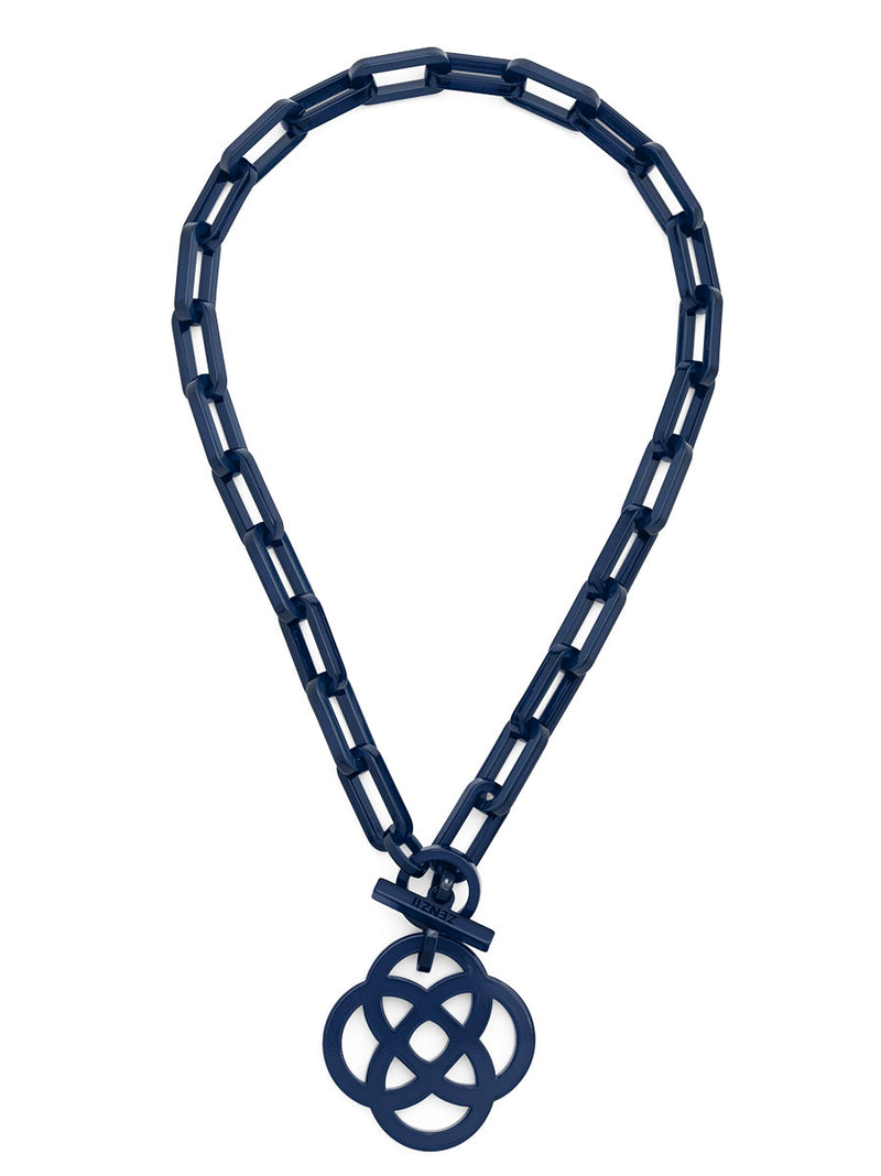 Resin Quatrefoil Link Collar Necklace