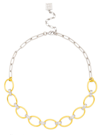 Two-Tone Oval Link Collar Necklace