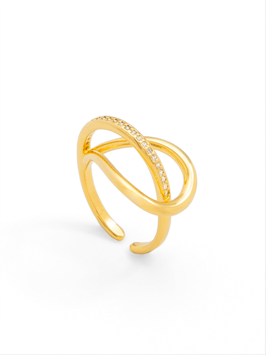 Crisscross Pave Adjustable Ring | ZENZII Wholesale Jewelry