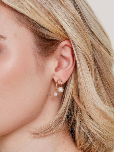 Asymmetrical Pearl Drop Earring